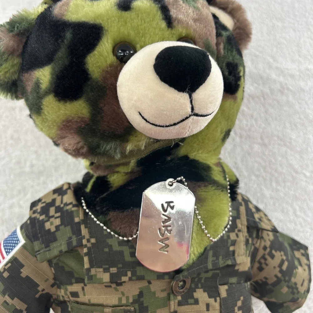 Build A Bear Workshop Camo Camouflage Teddy Bear Plush Stuffed Animal BAB 16